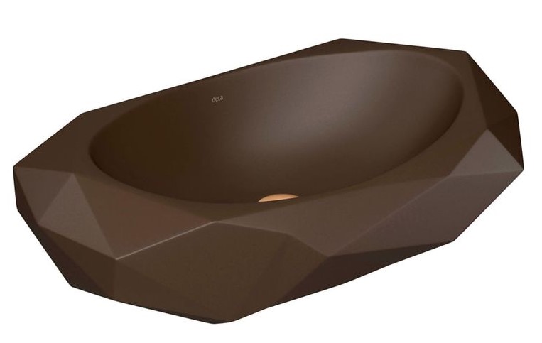 Cuba de Apoio Lavatório Oval Marrom Fosco Deca: Sofisticação e Praticidade para Seu Banheiro 